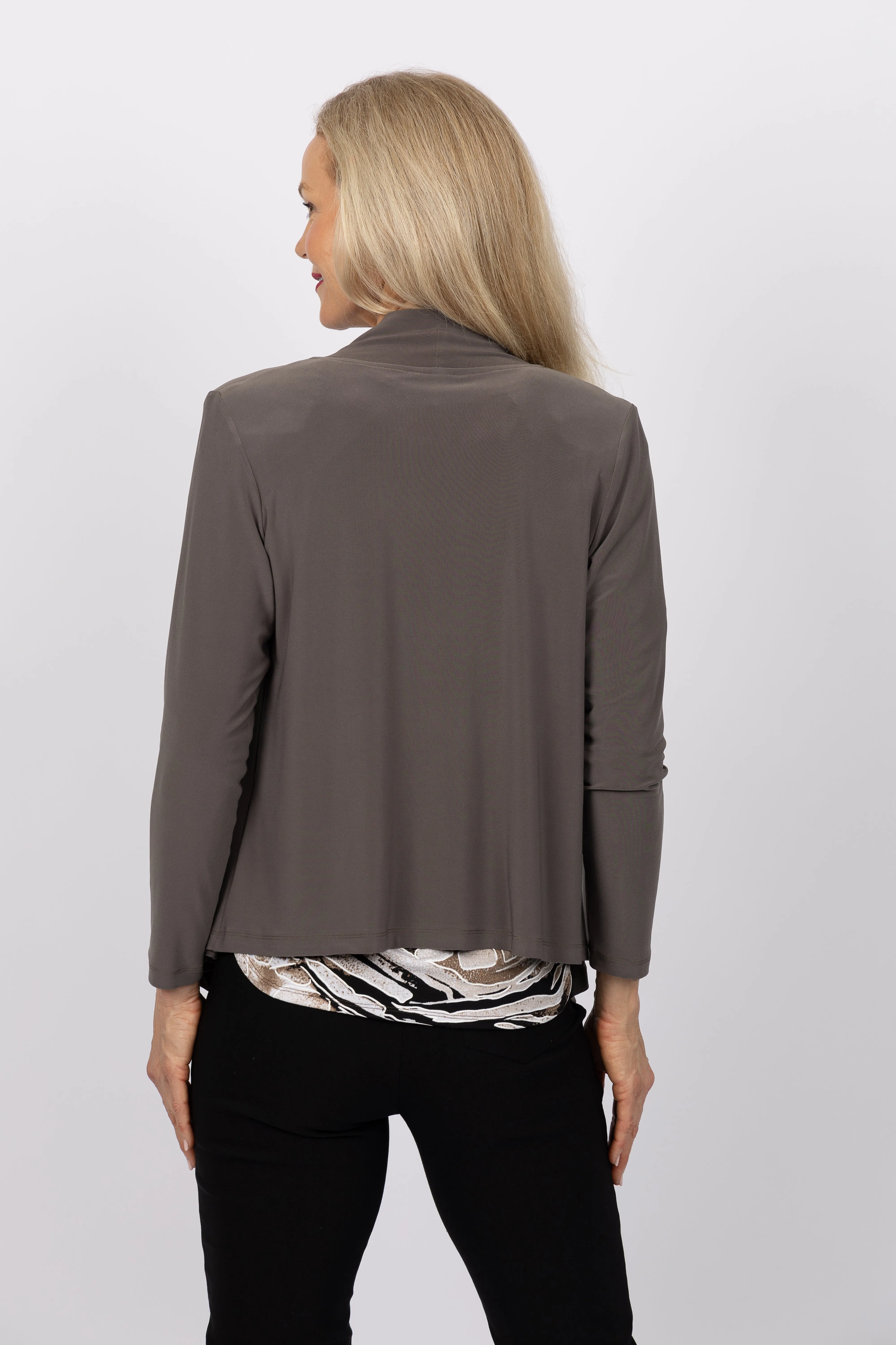 5064 Short Drape Cardi - Moose