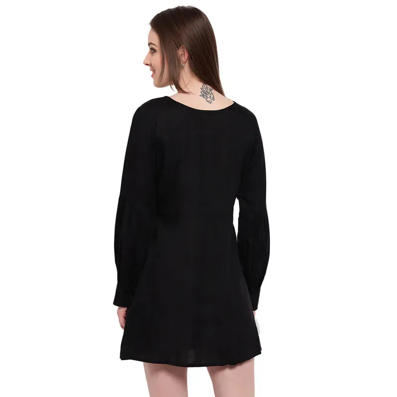 Aawari Rayon Shoe Lace Top For Girls and Women Black-AM088-Black