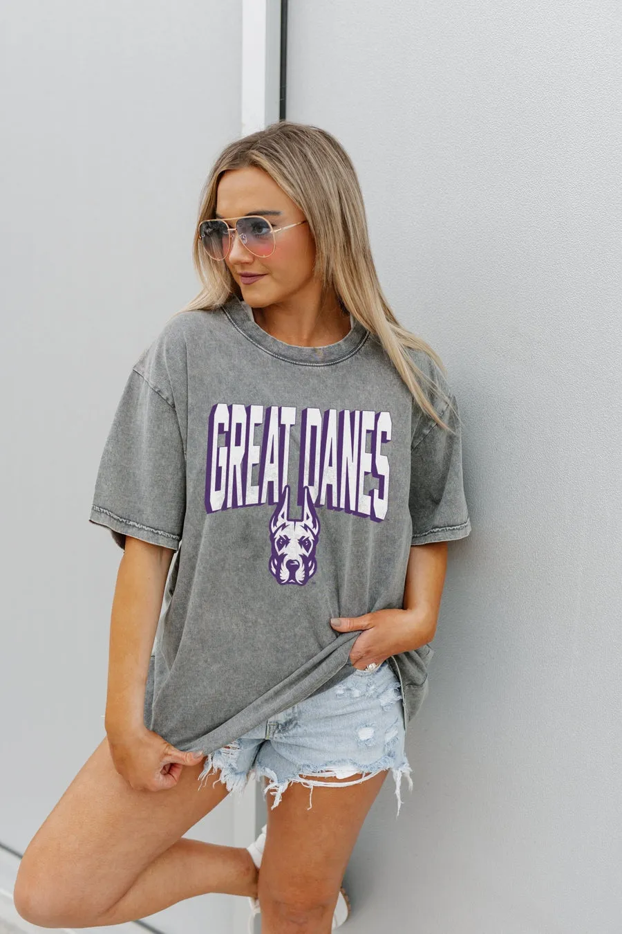 ALBANY GREAT DANES SOLID DEFENSE OVERSIZED CREWNECK TEE
