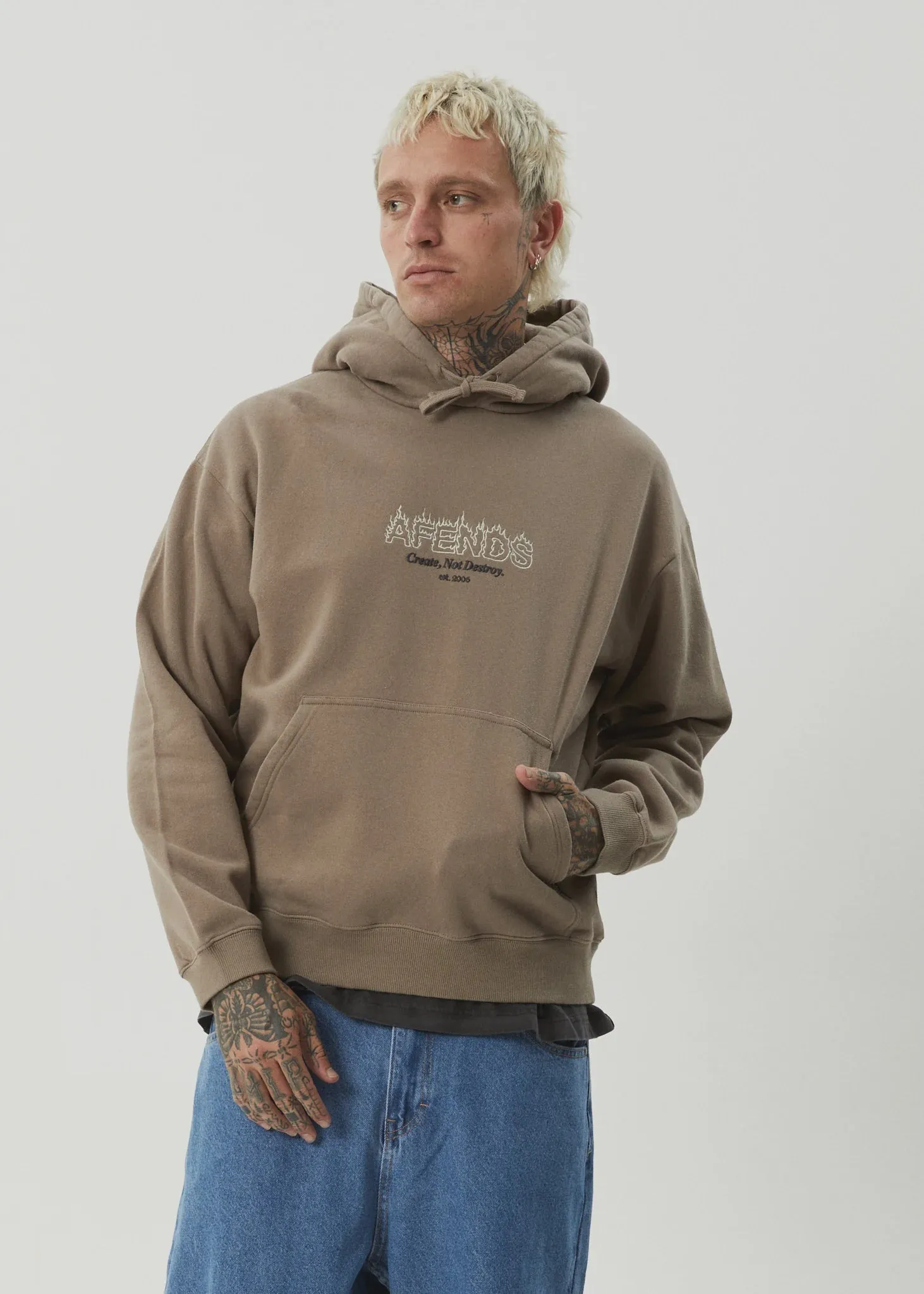 Antic Boxy Pull On Hood - Fossil