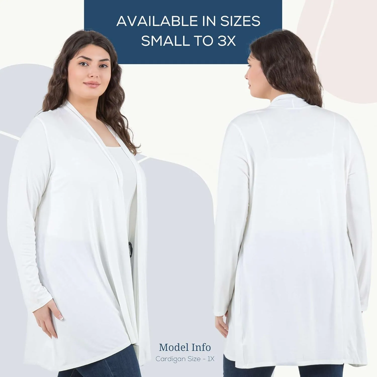 Azules Lightweight Cardigan for Women - Open Front, Flowy, Longer Length & Stylish - Long Sleeve Womens Cardigan Light Jacket