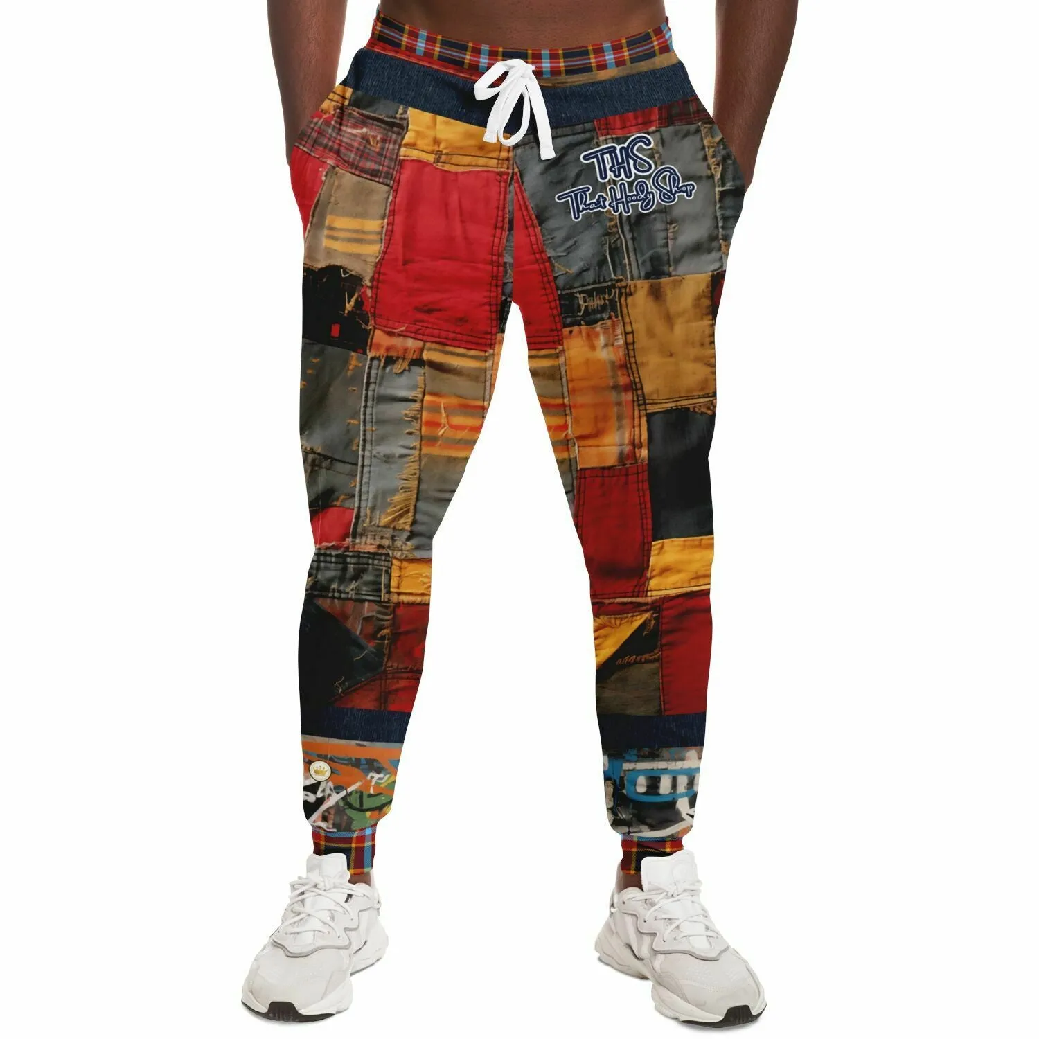 Bastion of Glory Denim Patchwork Eco-Poly Unisex Joggers