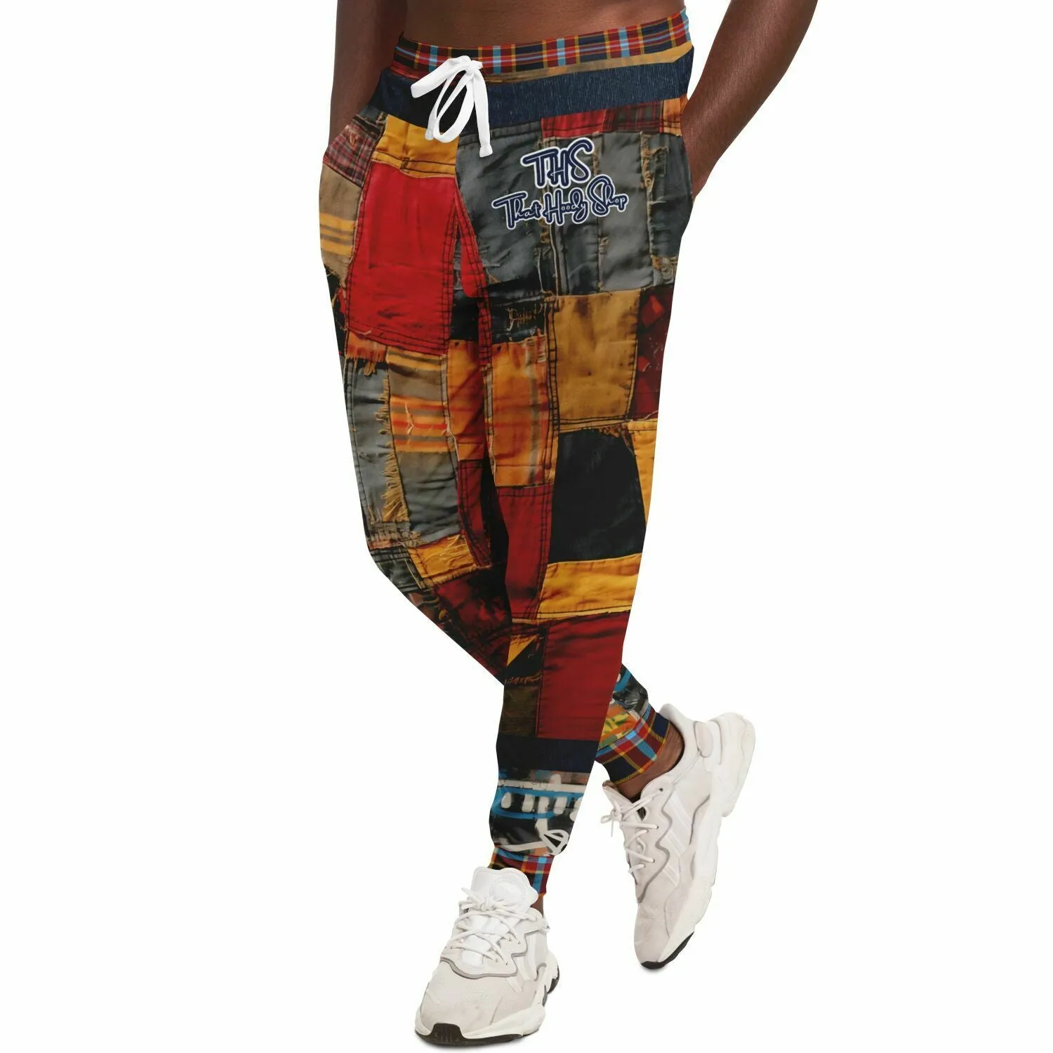 Bastion of Glory Denim Patchwork Eco-Poly Unisex Joggers