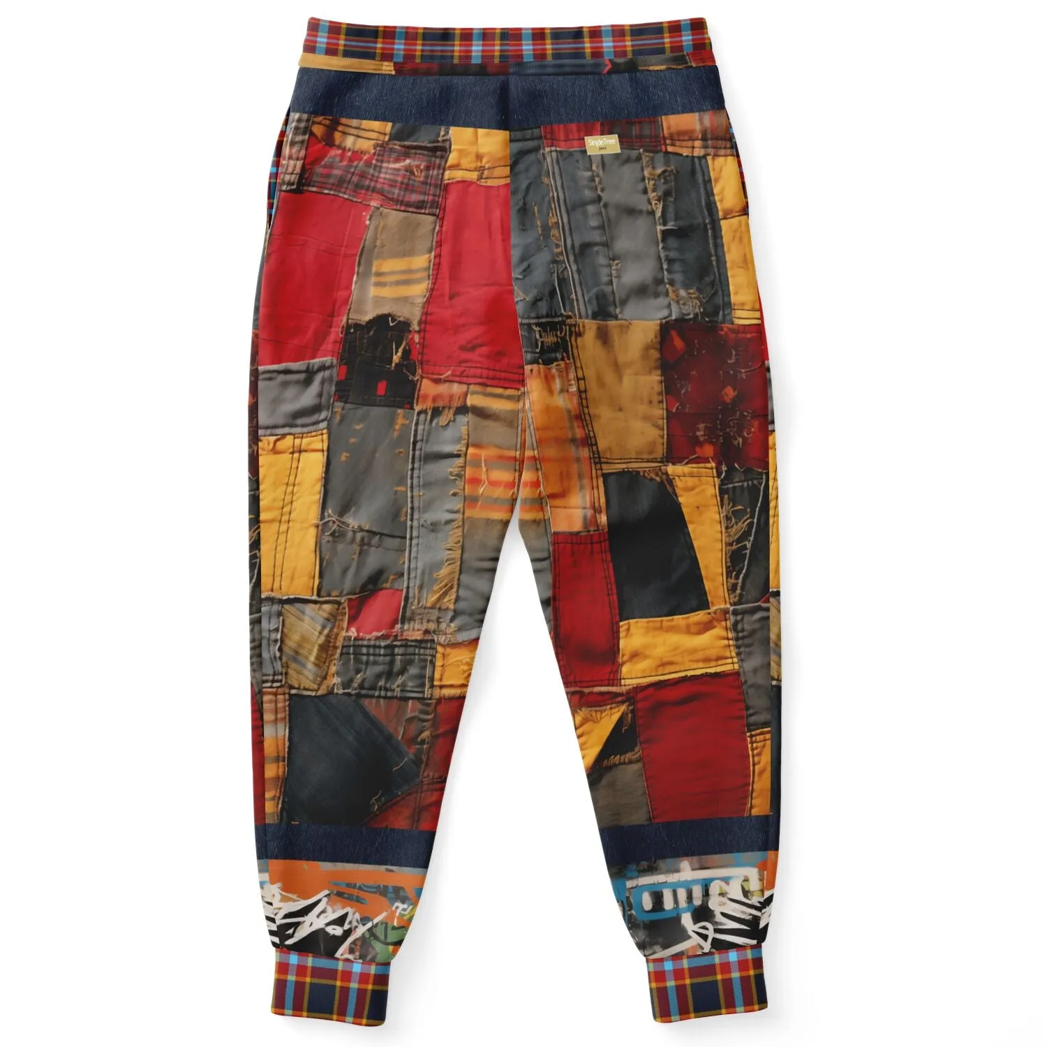 Bastion of Glory Denim Patchwork Eco-Poly Unisex Joggers