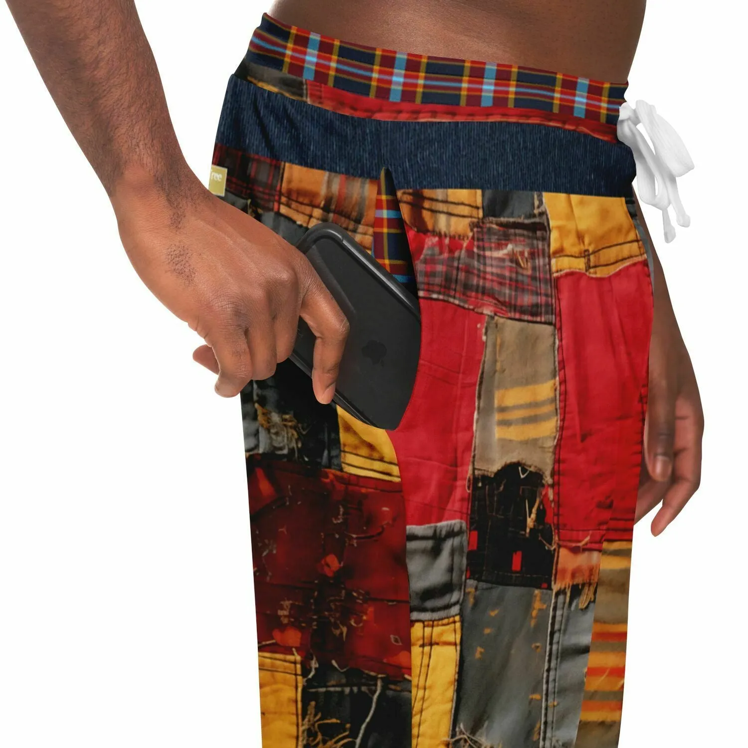 Bastion of Glory Denim Patchwork Eco-Poly Unisex Joggers