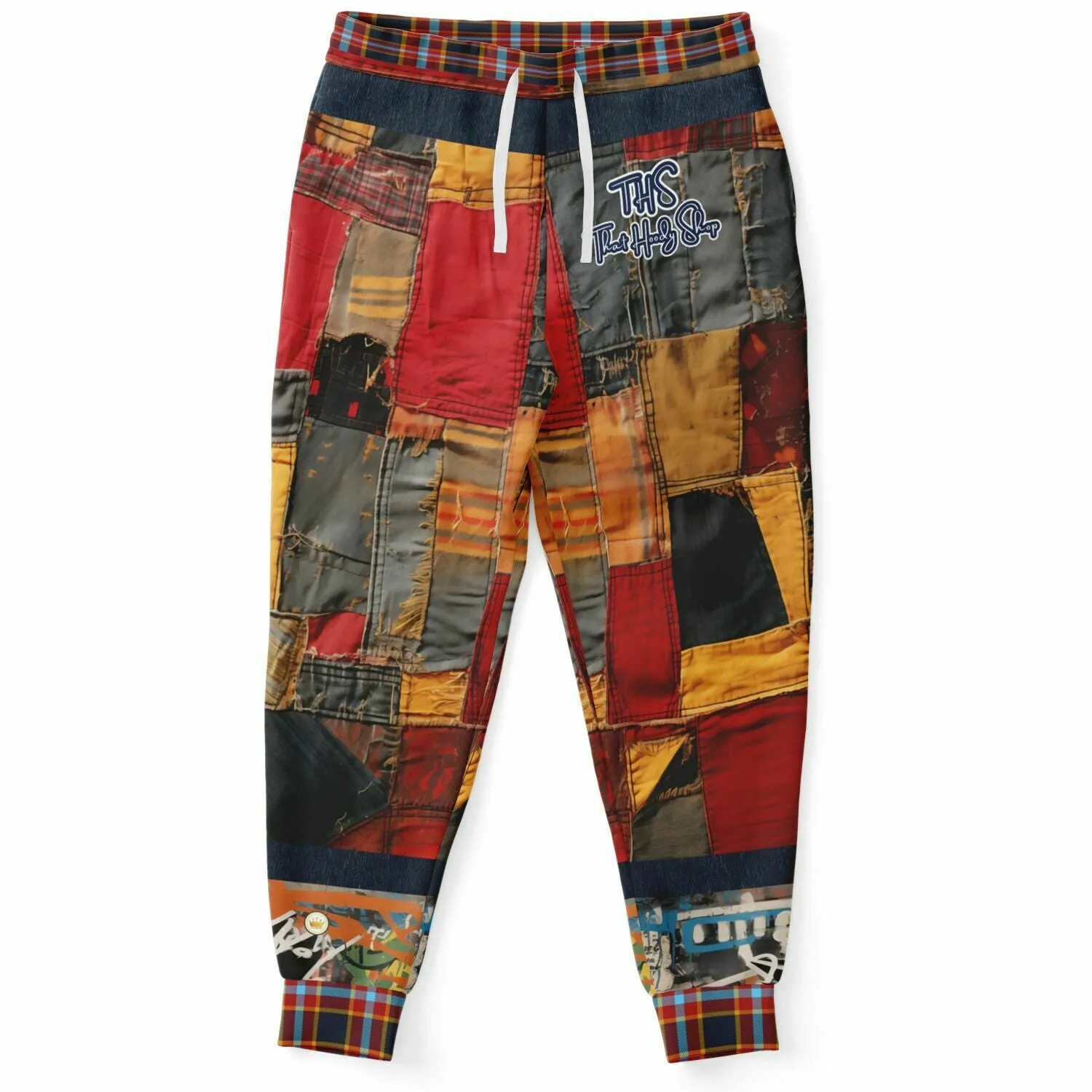 Bastion of Glory Denim Patchwork Eco-Poly Unisex Joggers
