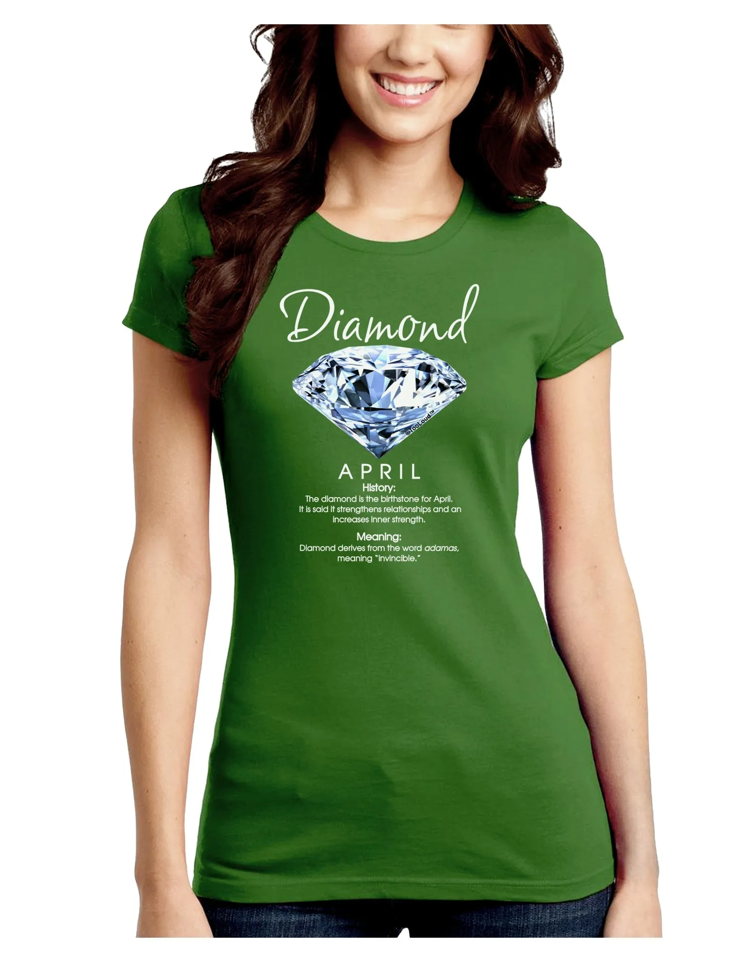 Birthstone Diamond Juniors Petite Crew Dark T-Shirt