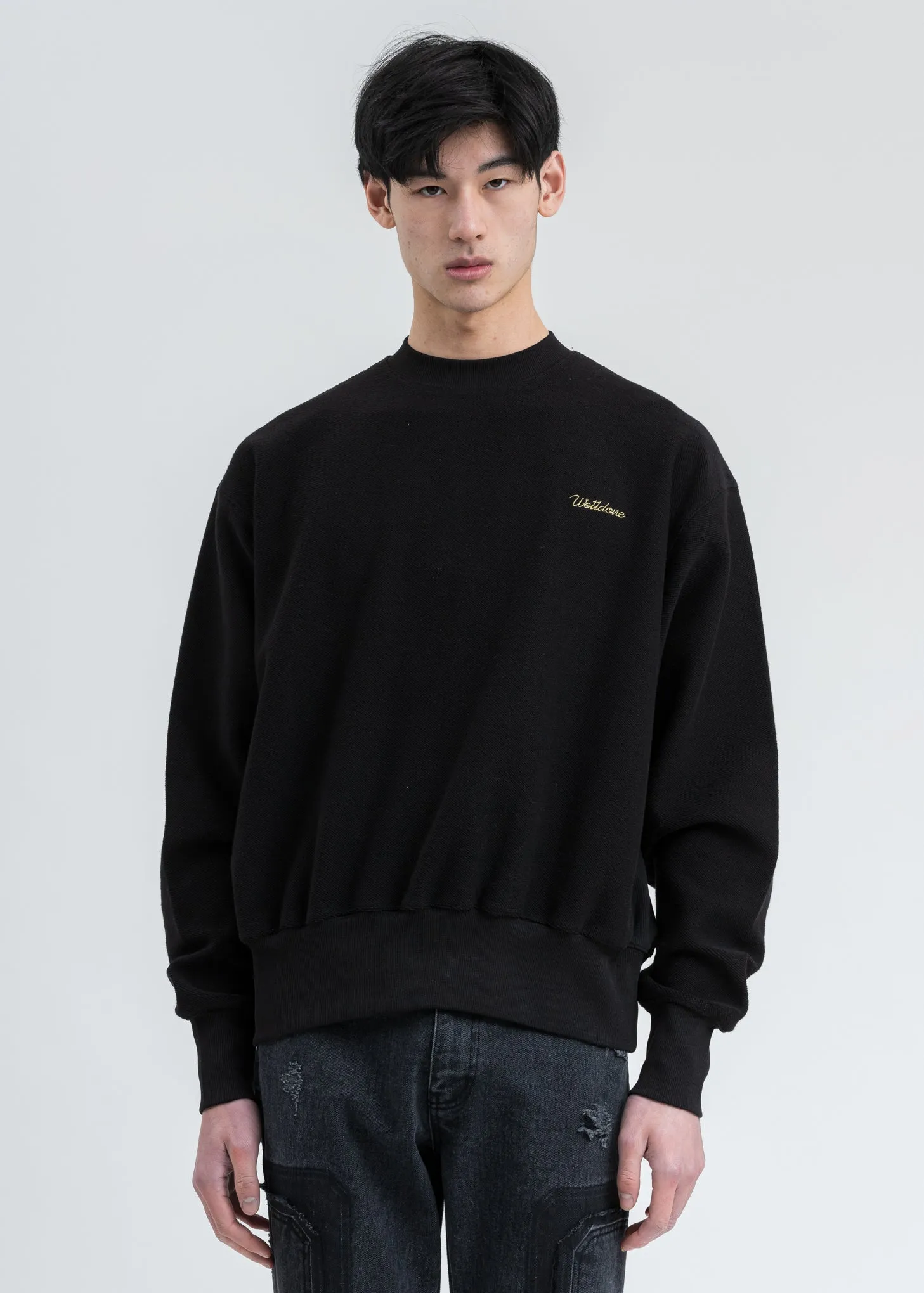 Black Logo Embroidery Sweatshirt