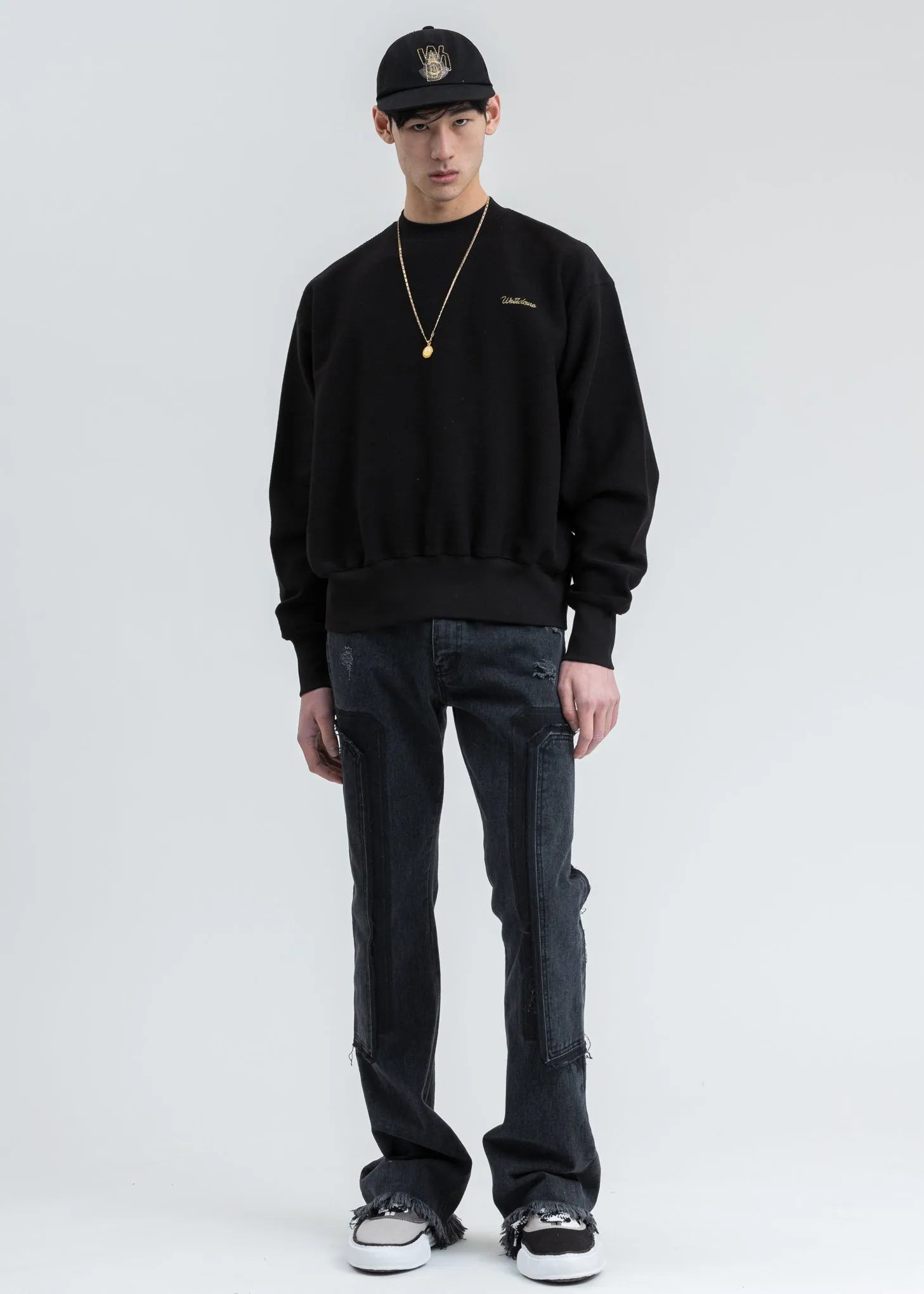 Black Logo Embroidery Sweatshirt