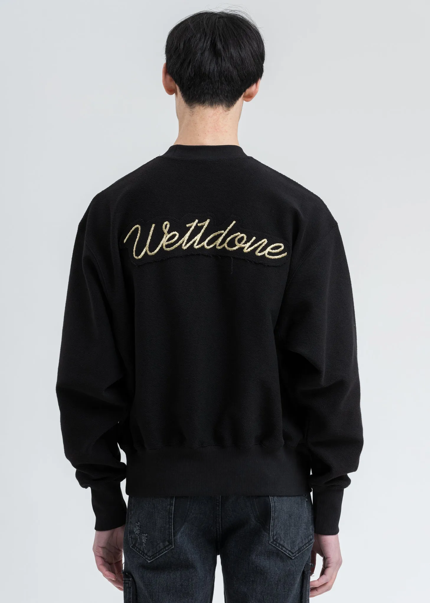 Black Logo Embroidery Sweatshirt