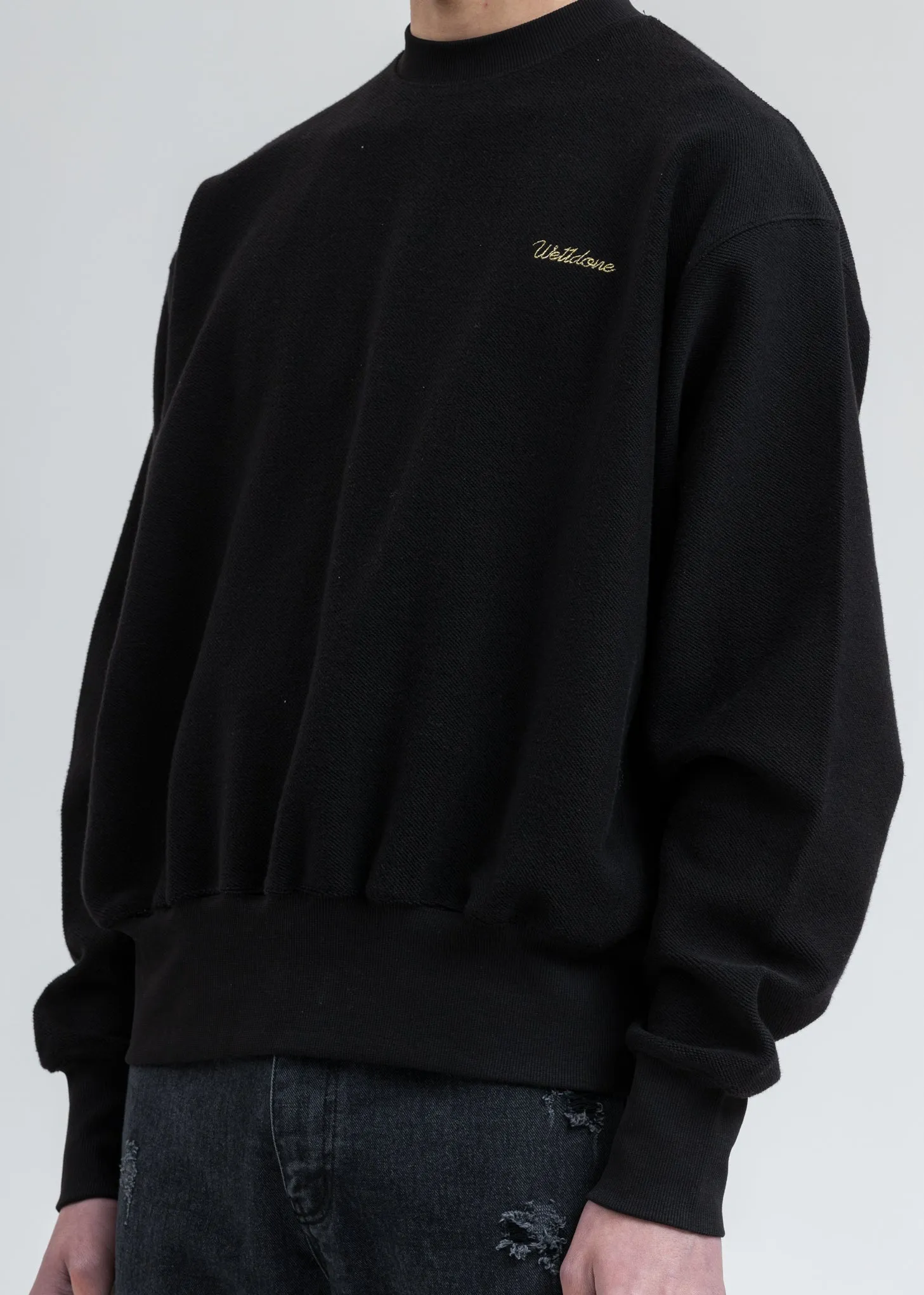 Black Logo Embroidery Sweatshirt