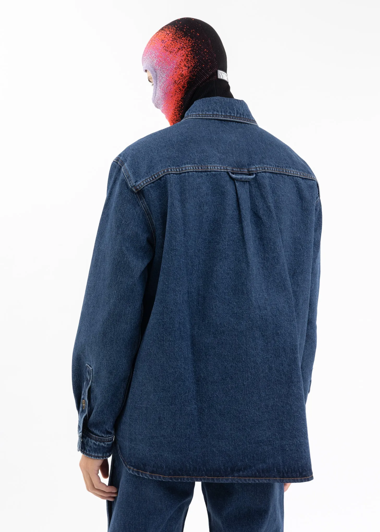 BLUE CLASSIC BUTTON PANEL DENIM SHIRT