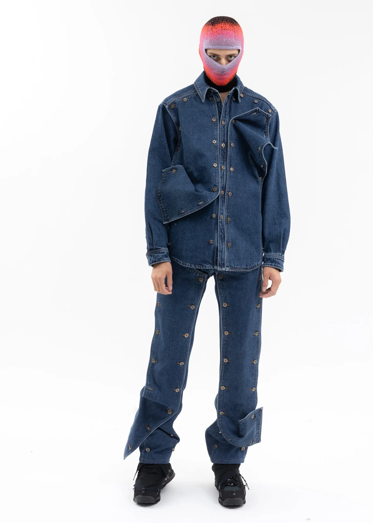 BLUE CLASSIC BUTTON PANEL DENIM SHIRT