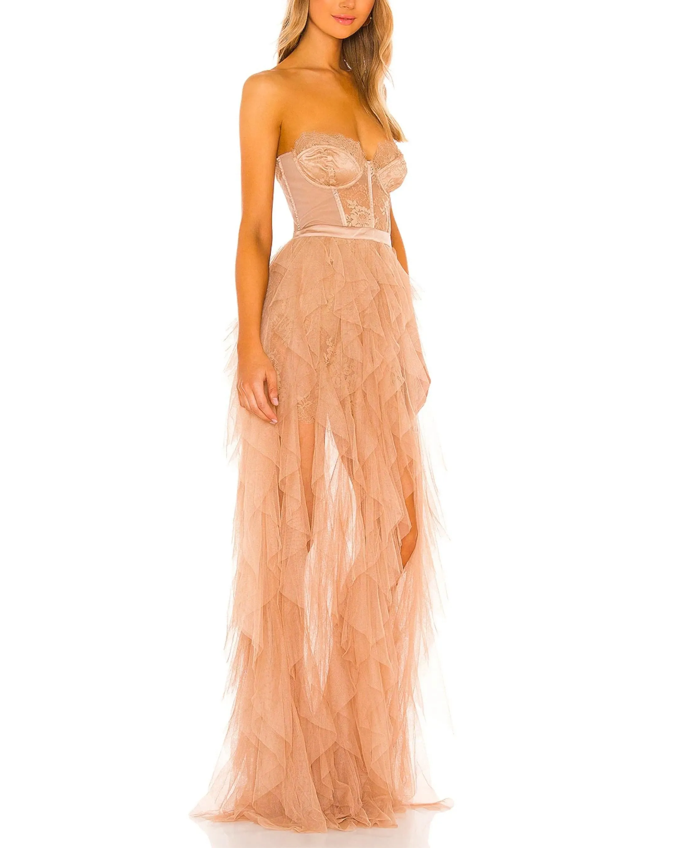 Bustier Gown in Warm Taupe