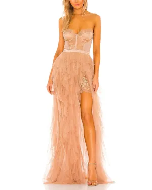 Bustier Gown in Warm Taupe