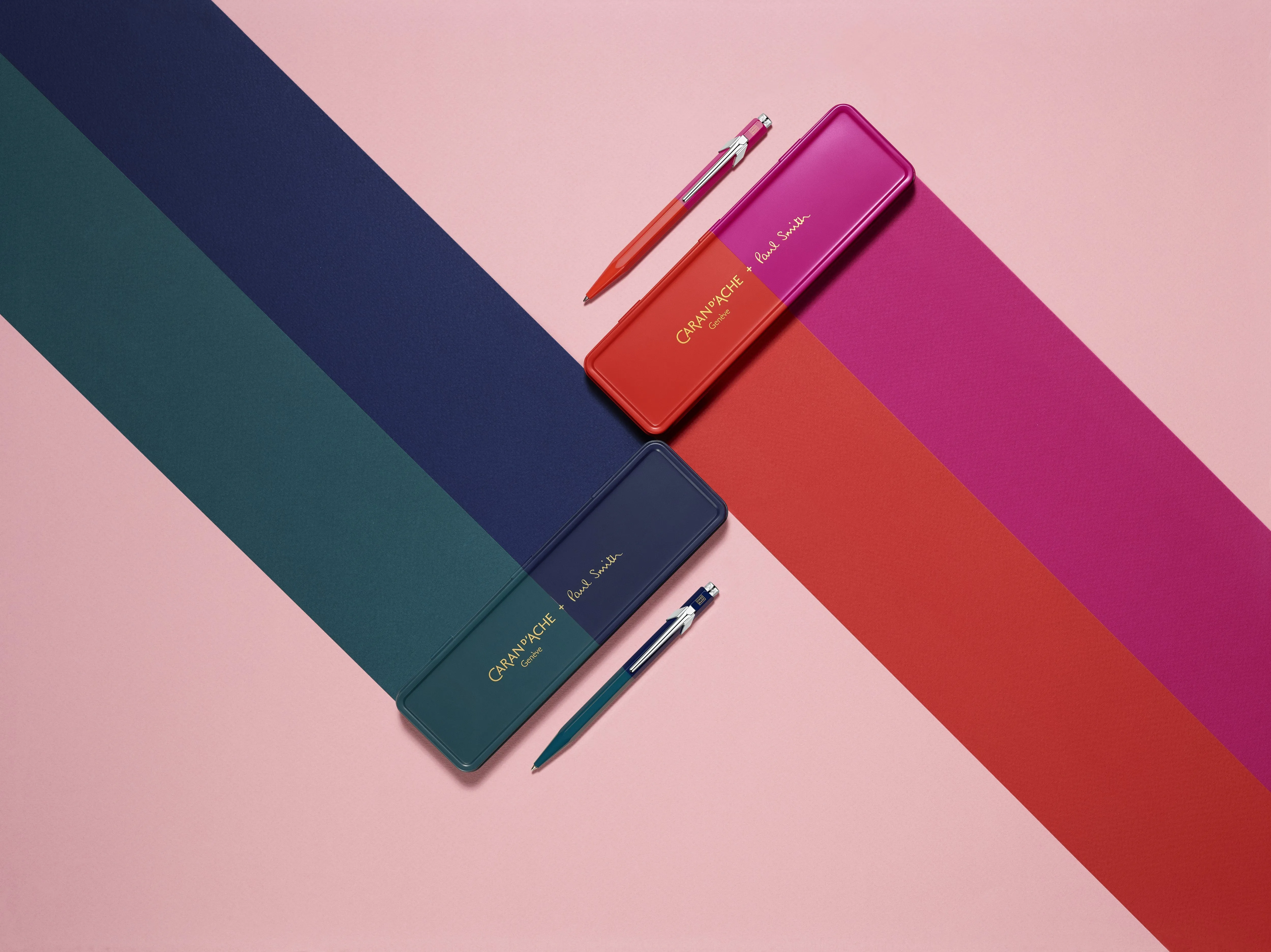Caran d'Ache 849 Paul Smith Special Edition 4 Warm Red Melrose Pink Ballpoint