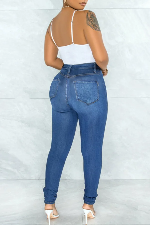Casual High Waist Carrot Jeans