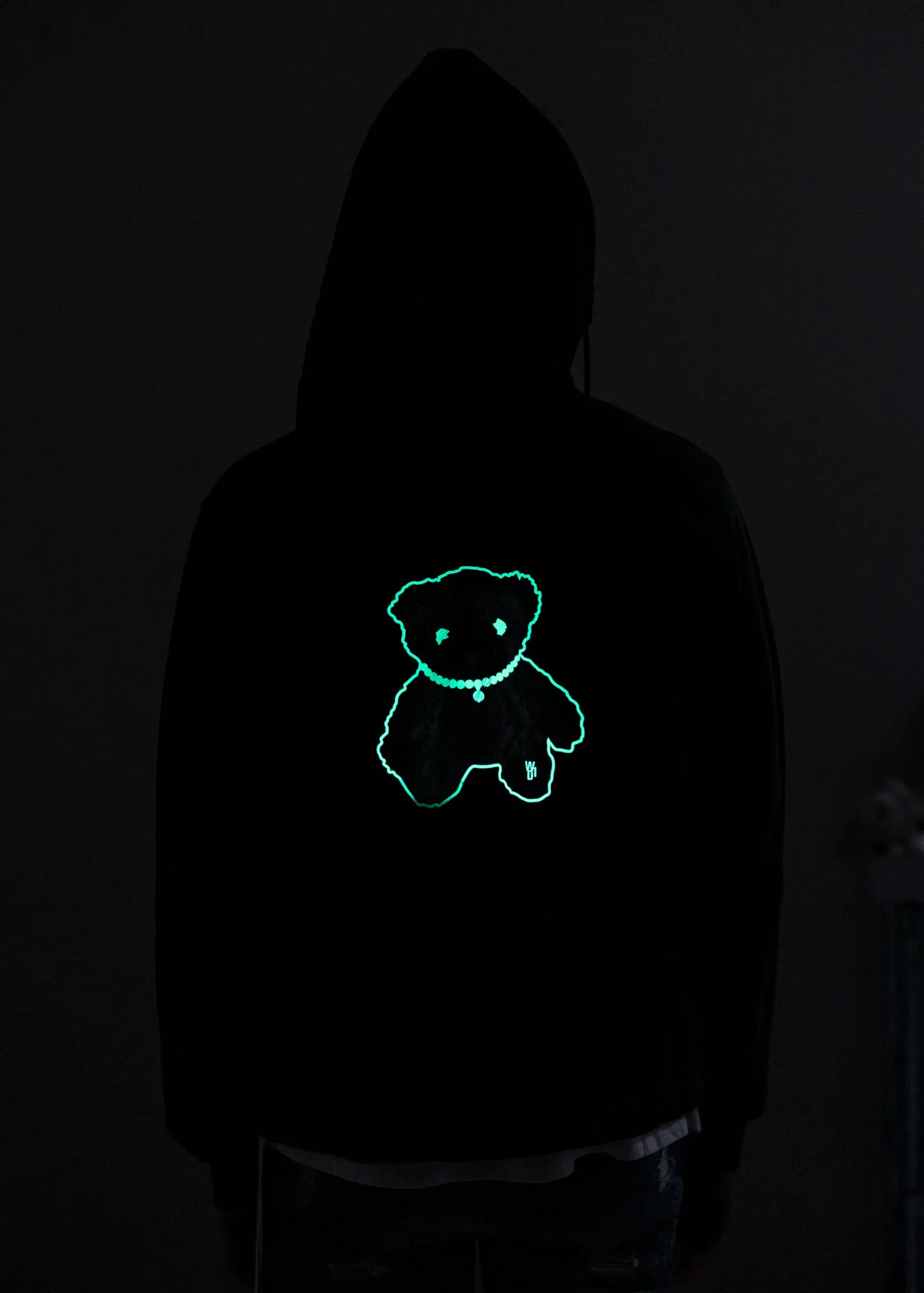 Dark Green Glow In The Dark Teddy Zip-Up Hoodie