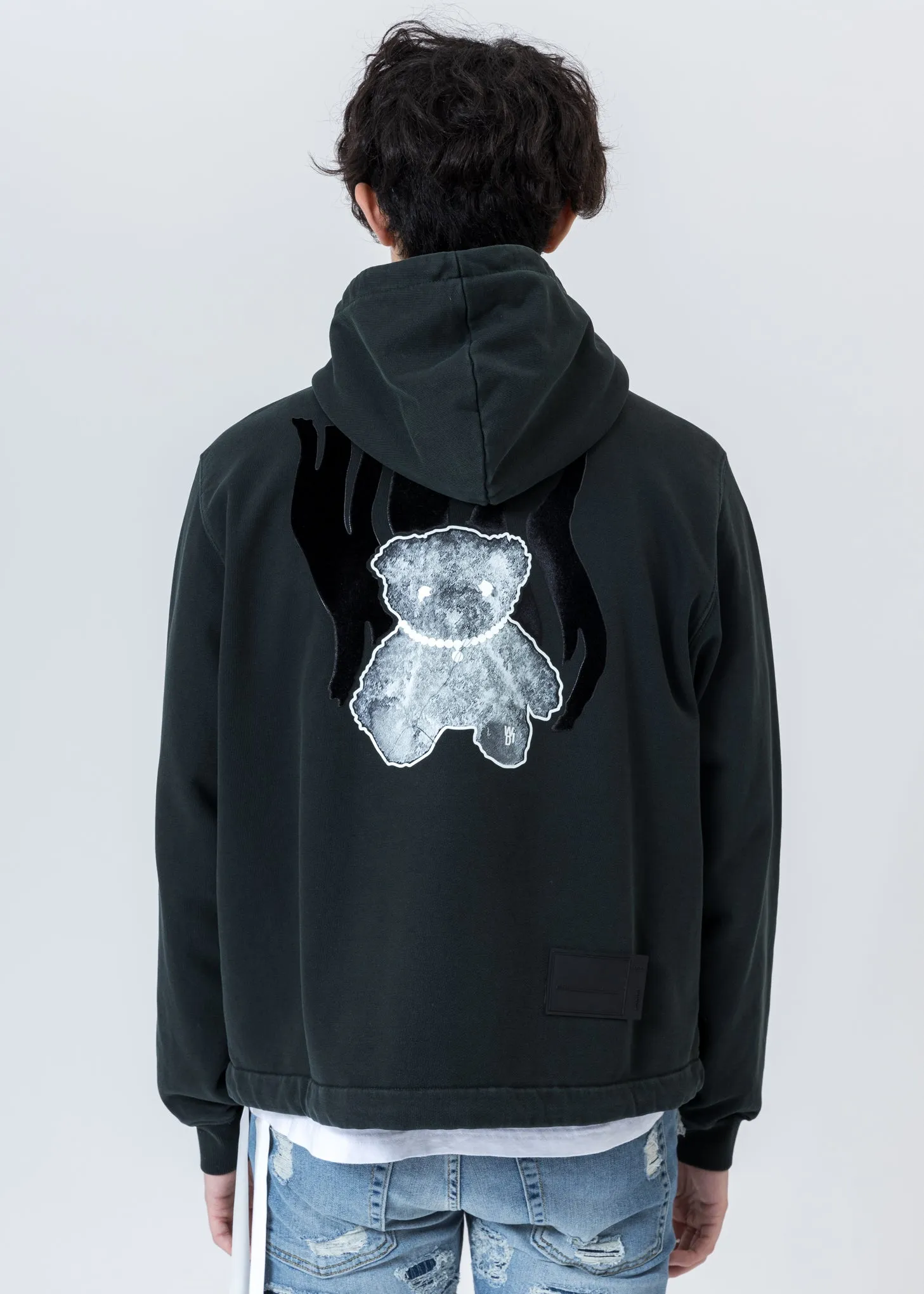 Dark Green Glow In The Dark Teddy Zip-Up Hoodie