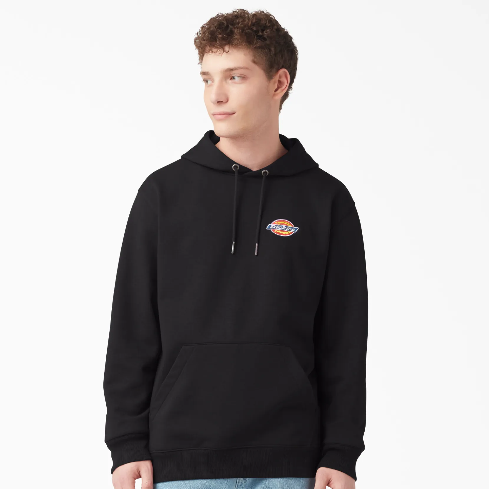 DICKIES FLEECE EMBROIDERED LOGO HOODIE BLACK