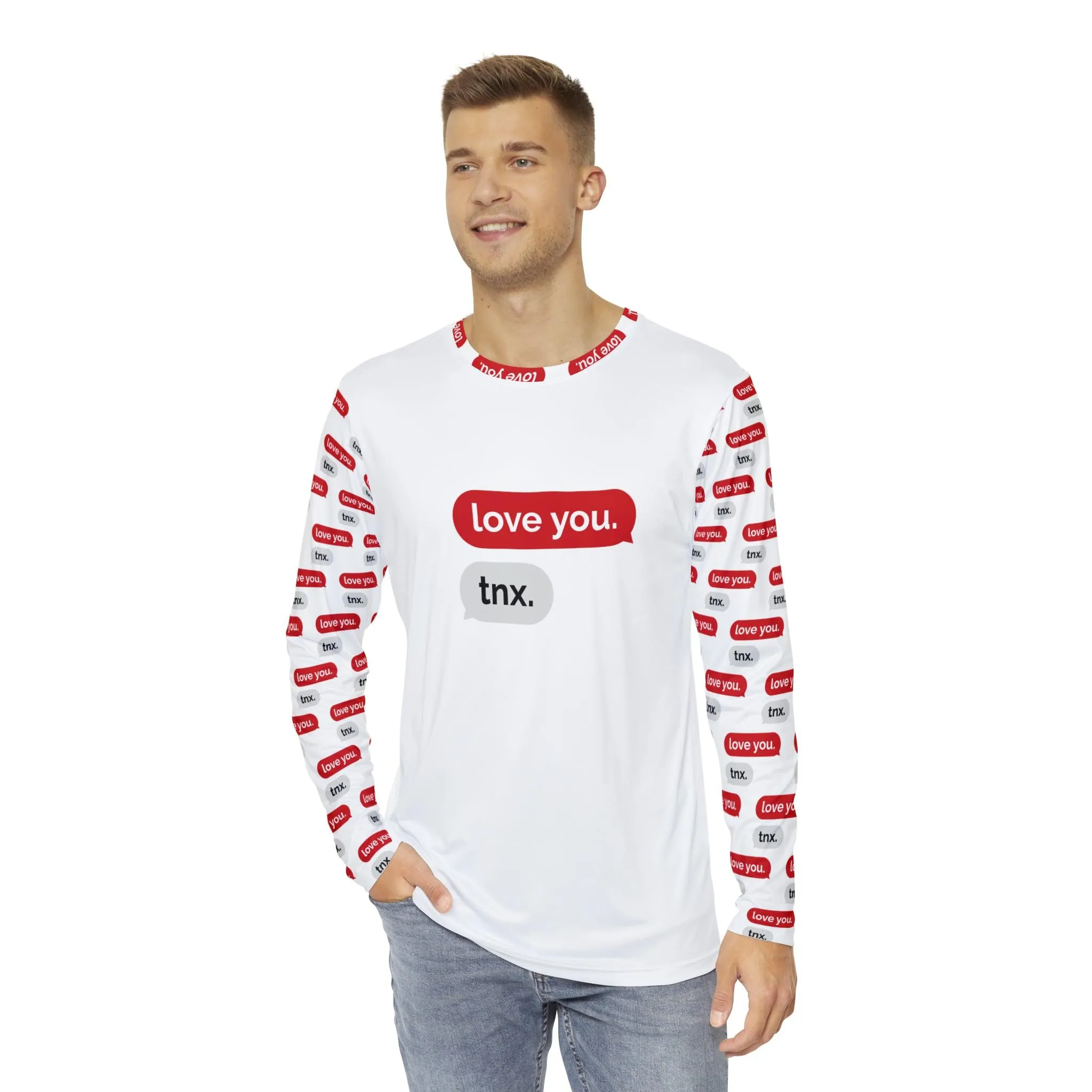 Elegant Love Long Sleeve Shirt for Men - Perfect for Valentine's Day Celebrations