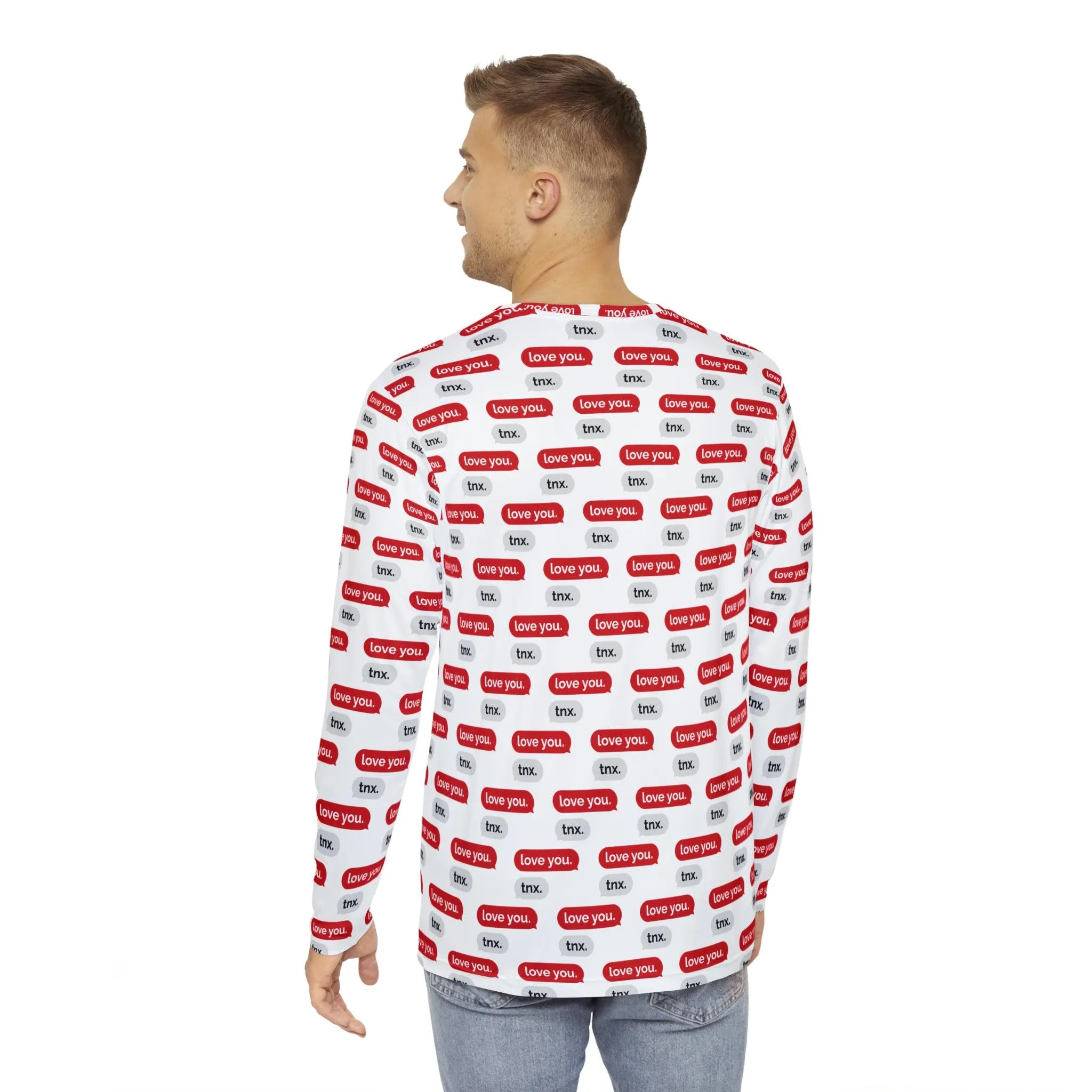 Elegant Love Long Sleeve Shirt for Men - Perfect for Valentine's Day Celebrations