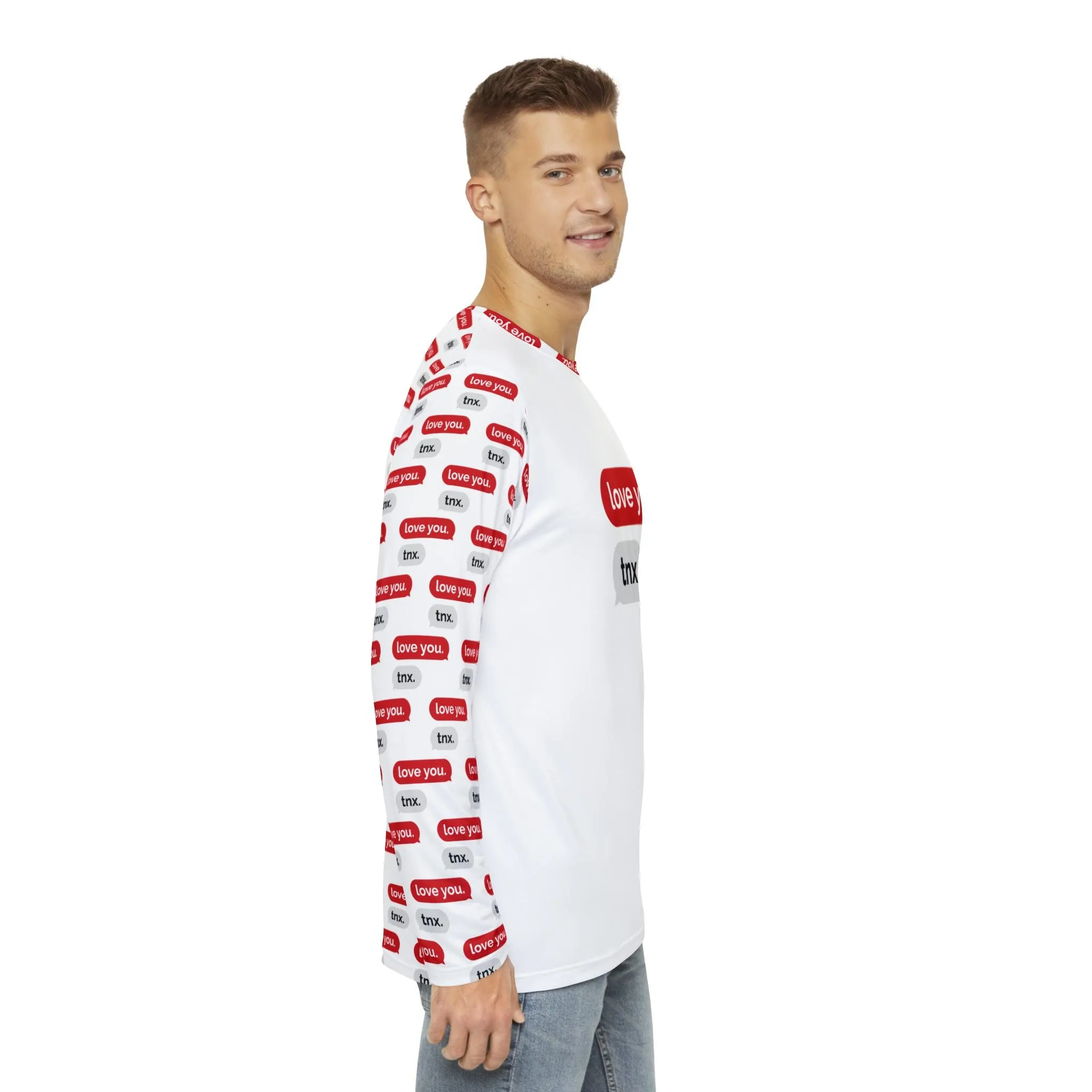 Elegant Love Long Sleeve Shirt for Men - Perfect for Valentine's Day Celebrations