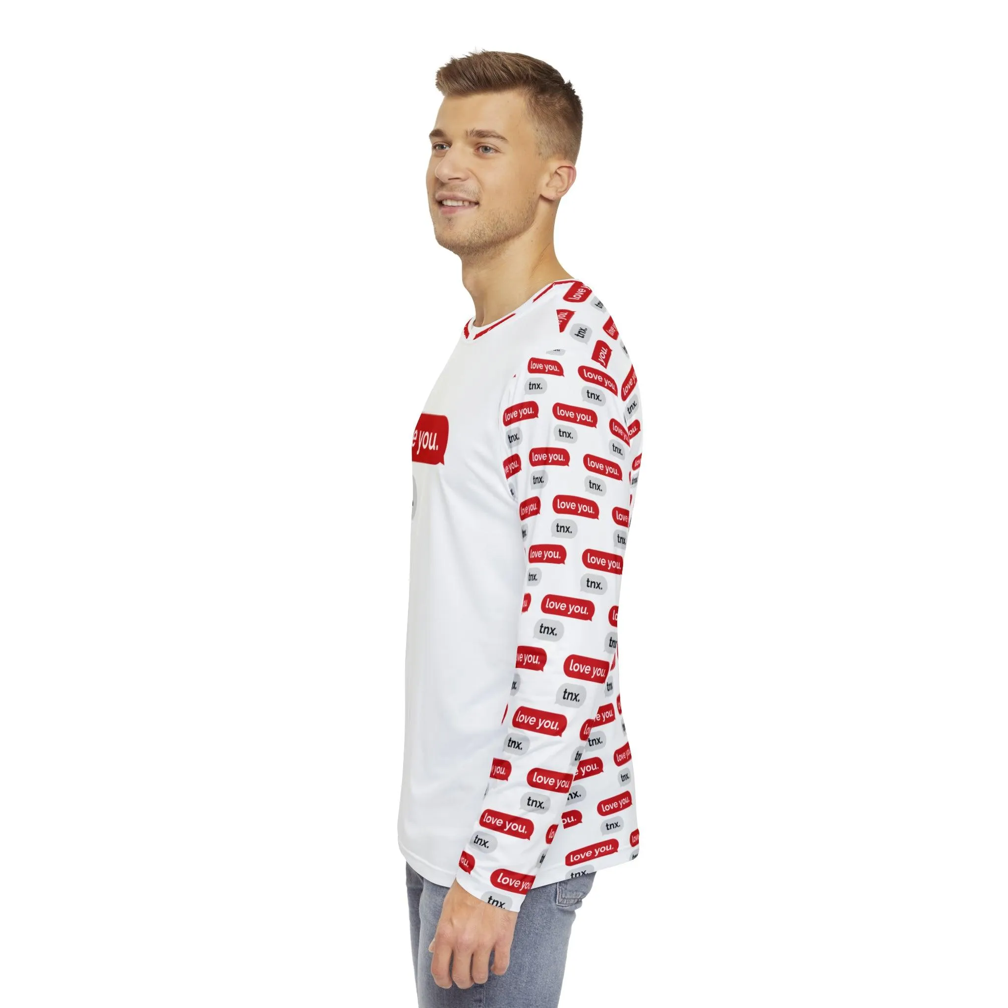 Elegant Love Long Sleeve Shirt for Men - Perfect for Valentine's Day Celebrations