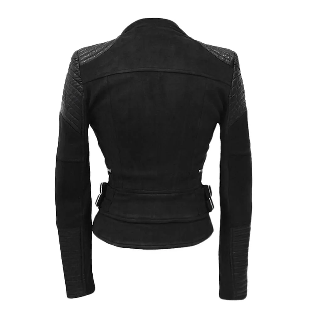Faux Suede Leather Jacket Women Coat Moto Jackets