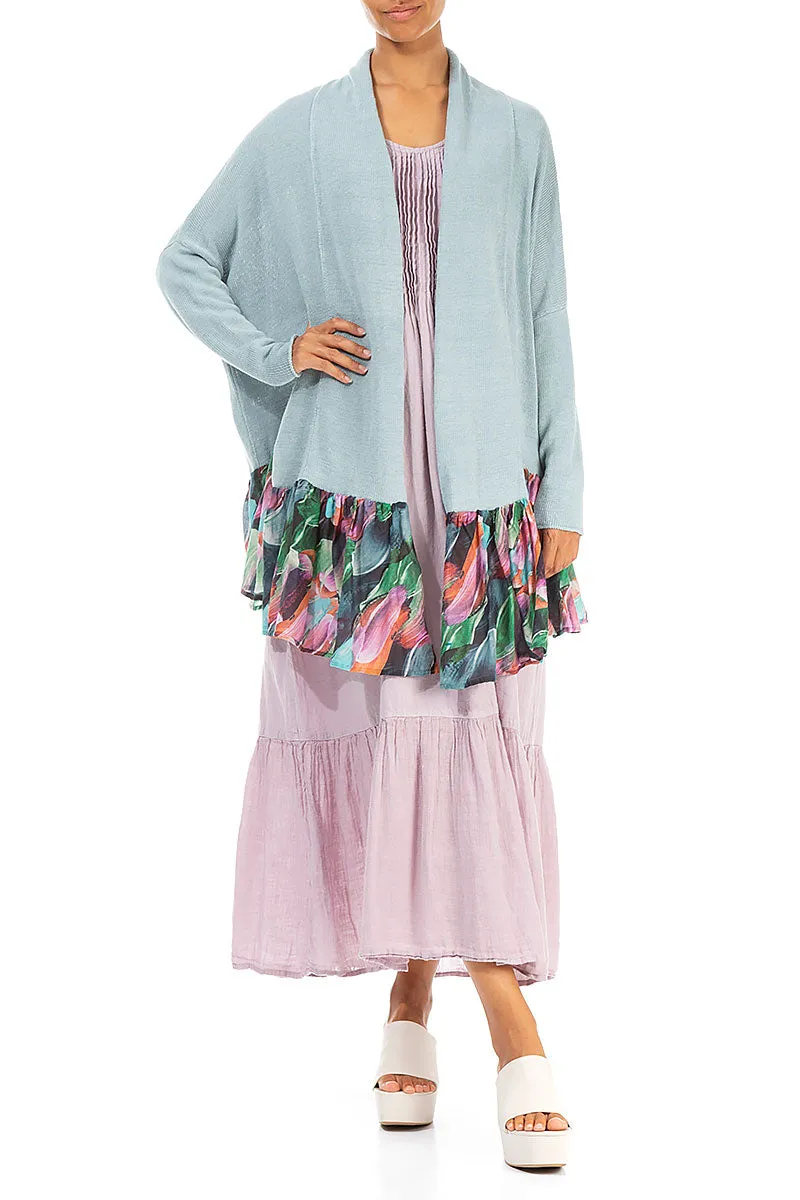 Flared Paint Charm Linen Cardigan