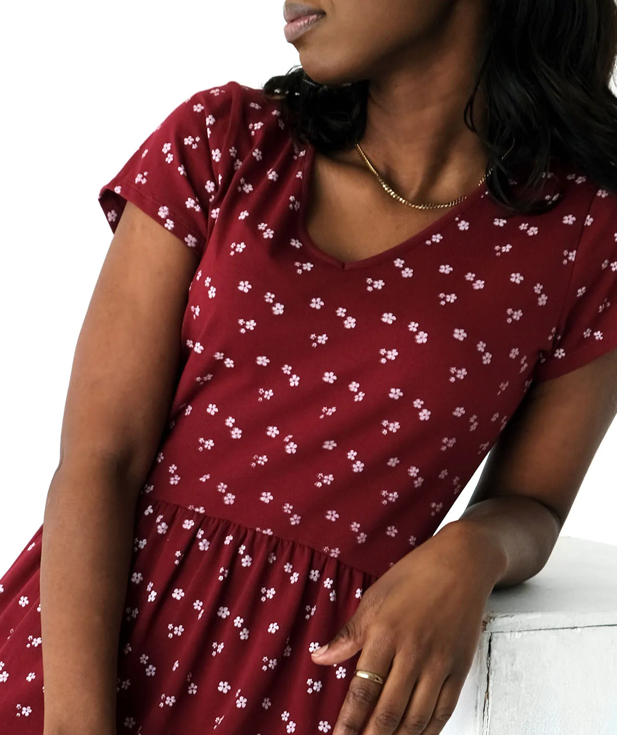 FLEUR printed dress in Scarlet Red