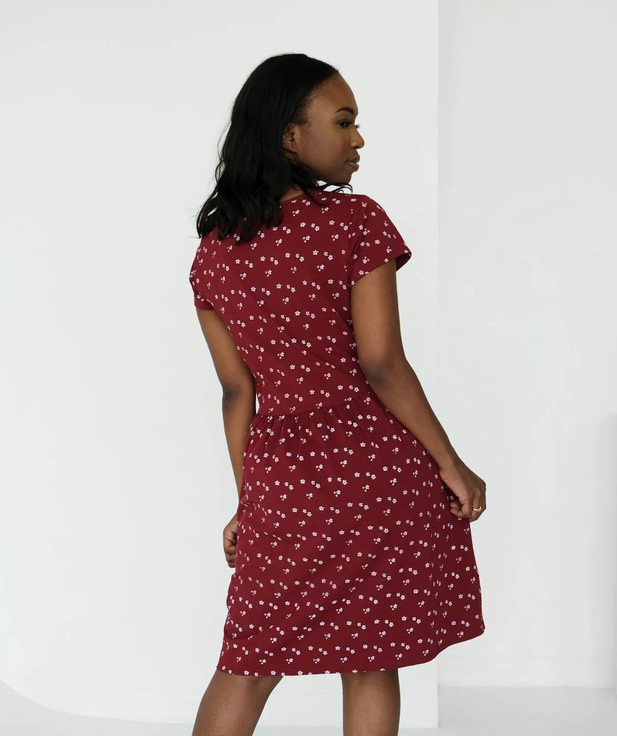 FLEUR printed dress in Scarlet Red