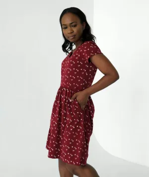 FLEUR printed dress in Scarlet Red