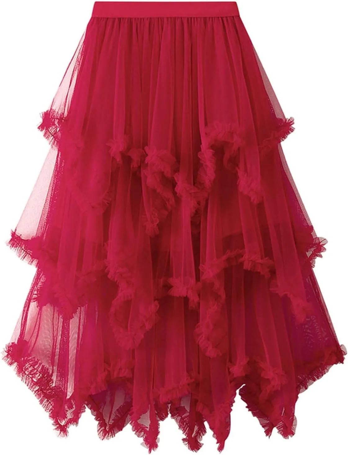 Flowy Skirt for Women Spring Elastic Women Mesh Solid Skirt A Line Color Waist Long Skirt High Skirt Womens