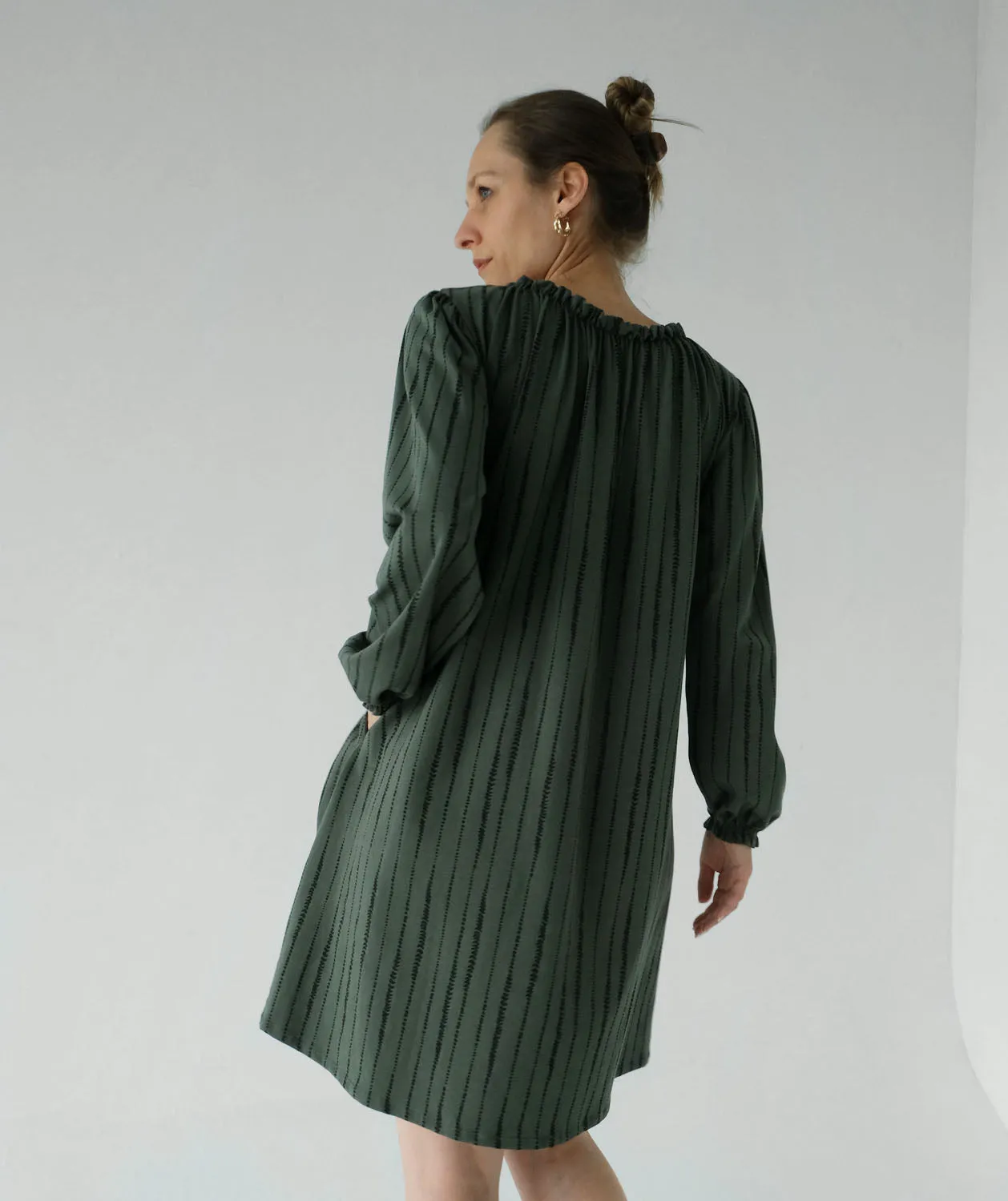 FRIDA printed dress in Jungle Green
