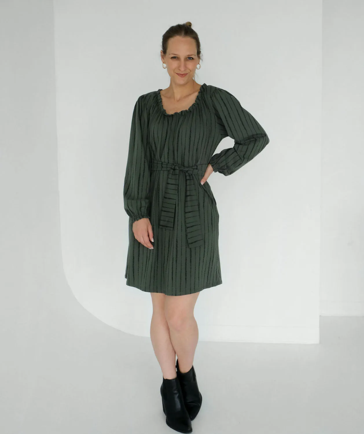 FRIDA printed dress in Jungle Green