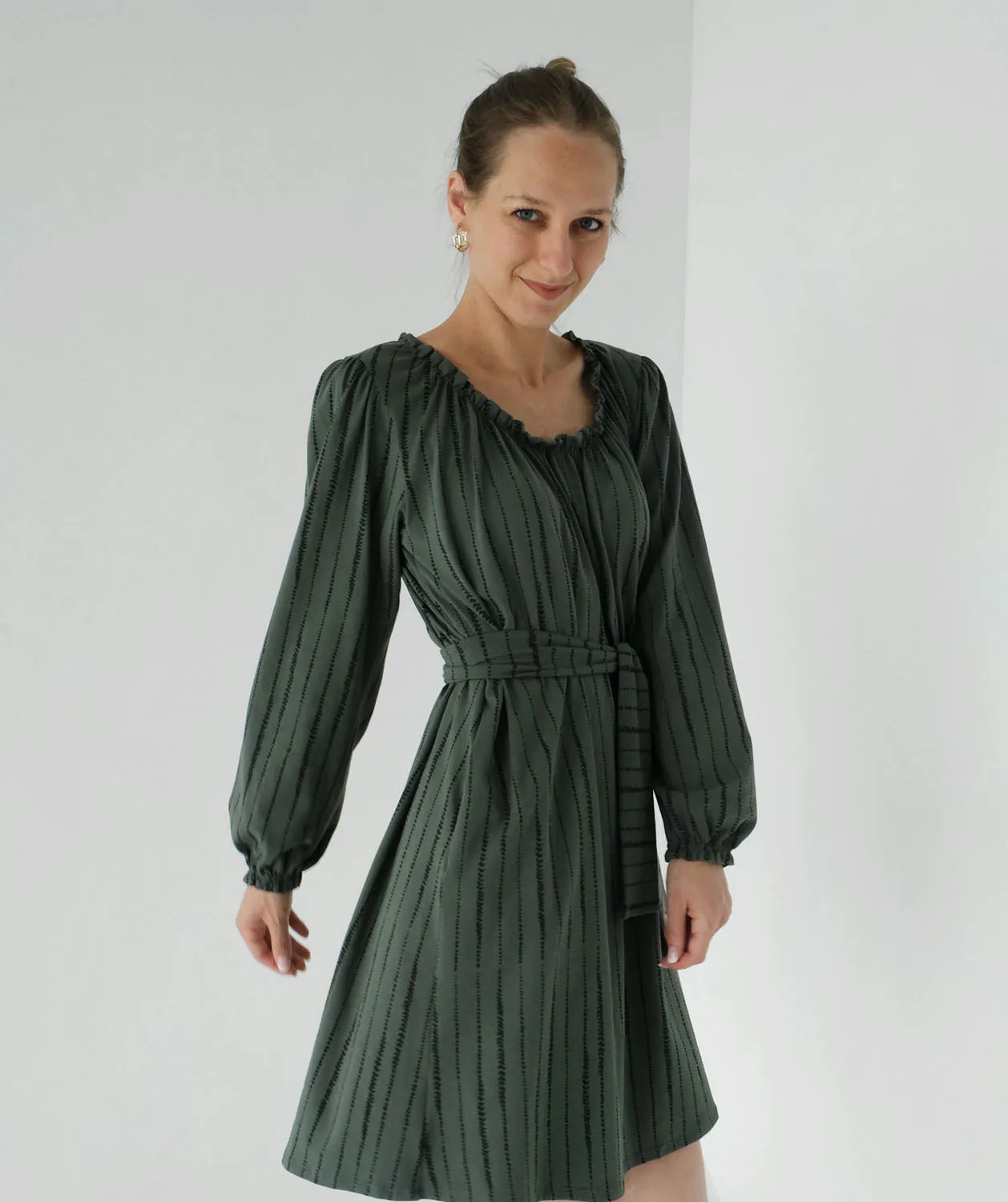 FRIDA printed dress in Jungle Green