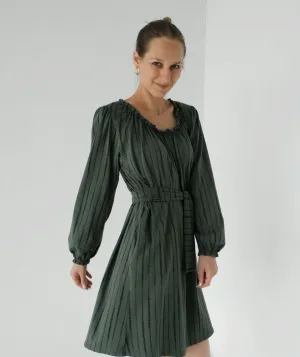 FRIDA printed dress in Jungle Green