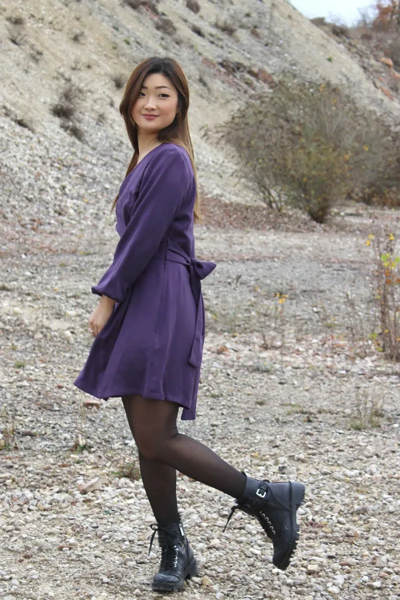 Églantine & Zoé - Violet Viscose Crepe Fabric