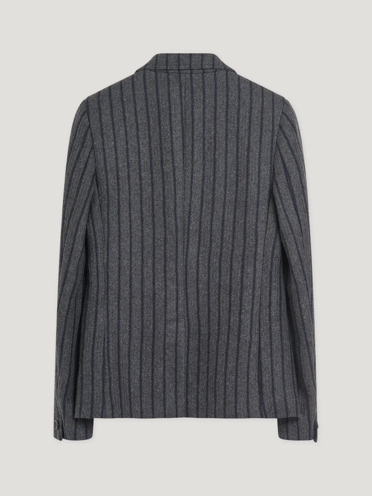 Grey/Navy Wool Stripe 3 Button Blazer