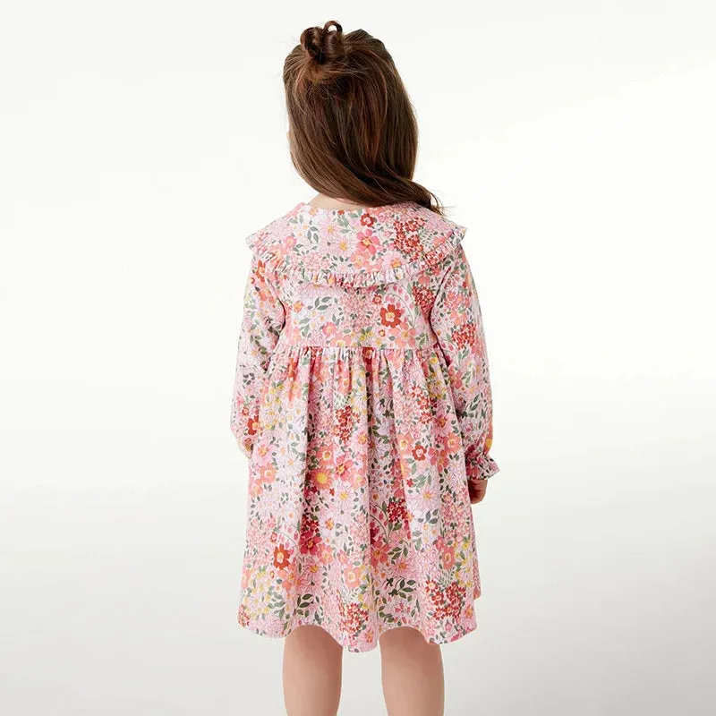 Kids Girls Long Sleeve Floral Warm Princess Dresses