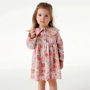 Kids Girls Long Sleeve Floral Warm Princess Dresses
