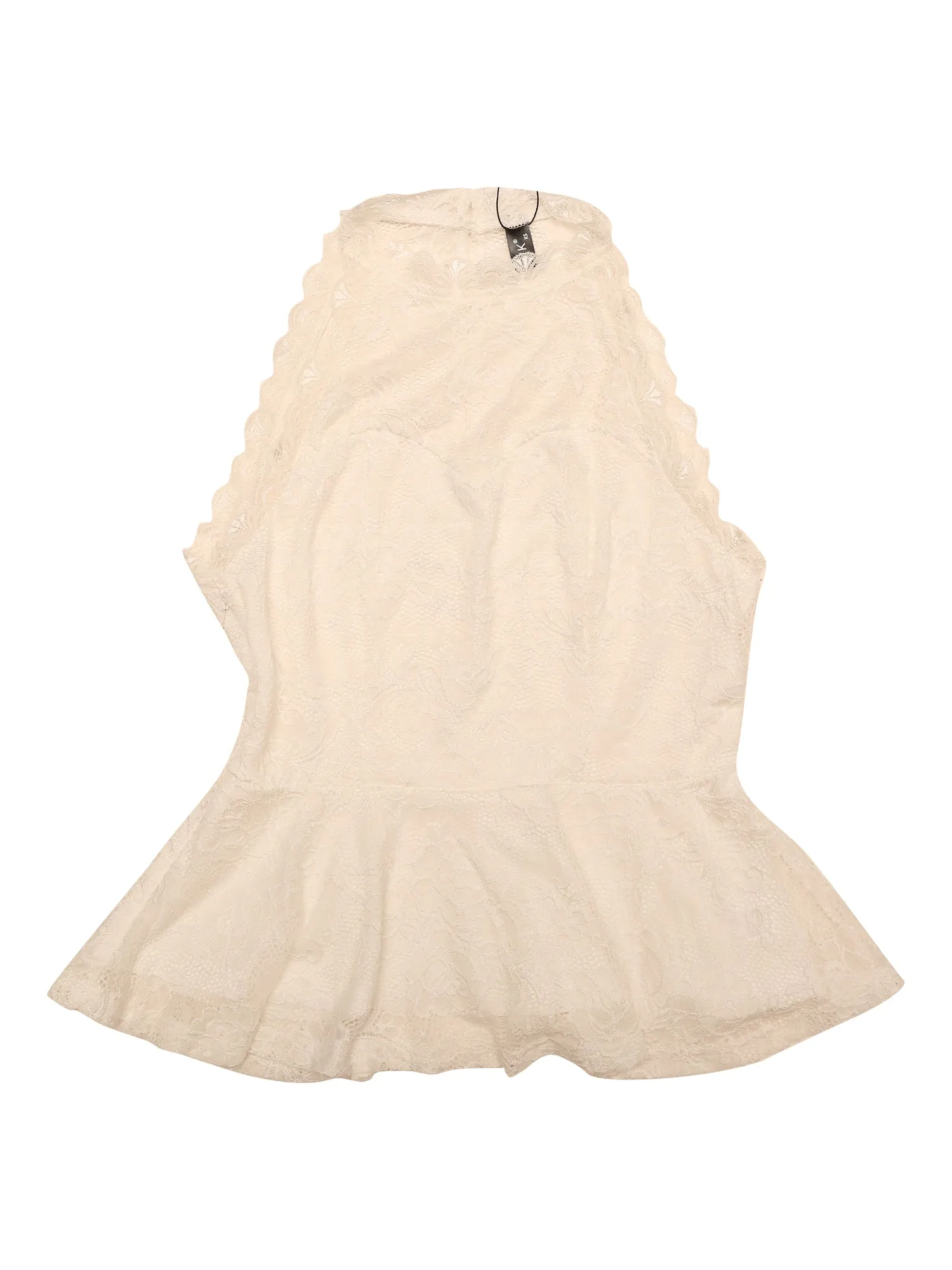 Lace Peplum Elegant Sweetheart Neck Sleeveless Blouse