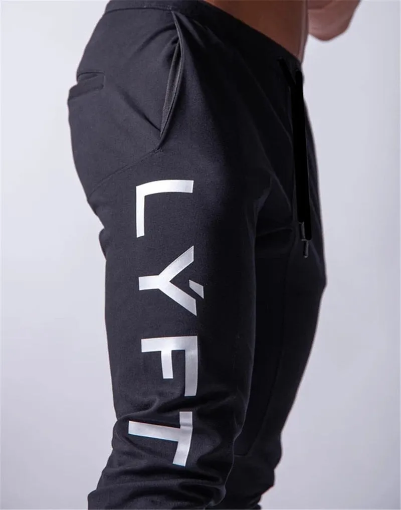 Men Sports Running Pants Pockets Athletic Training Side Zipper Pants Elasticity Legging Jogging Gym Trousers