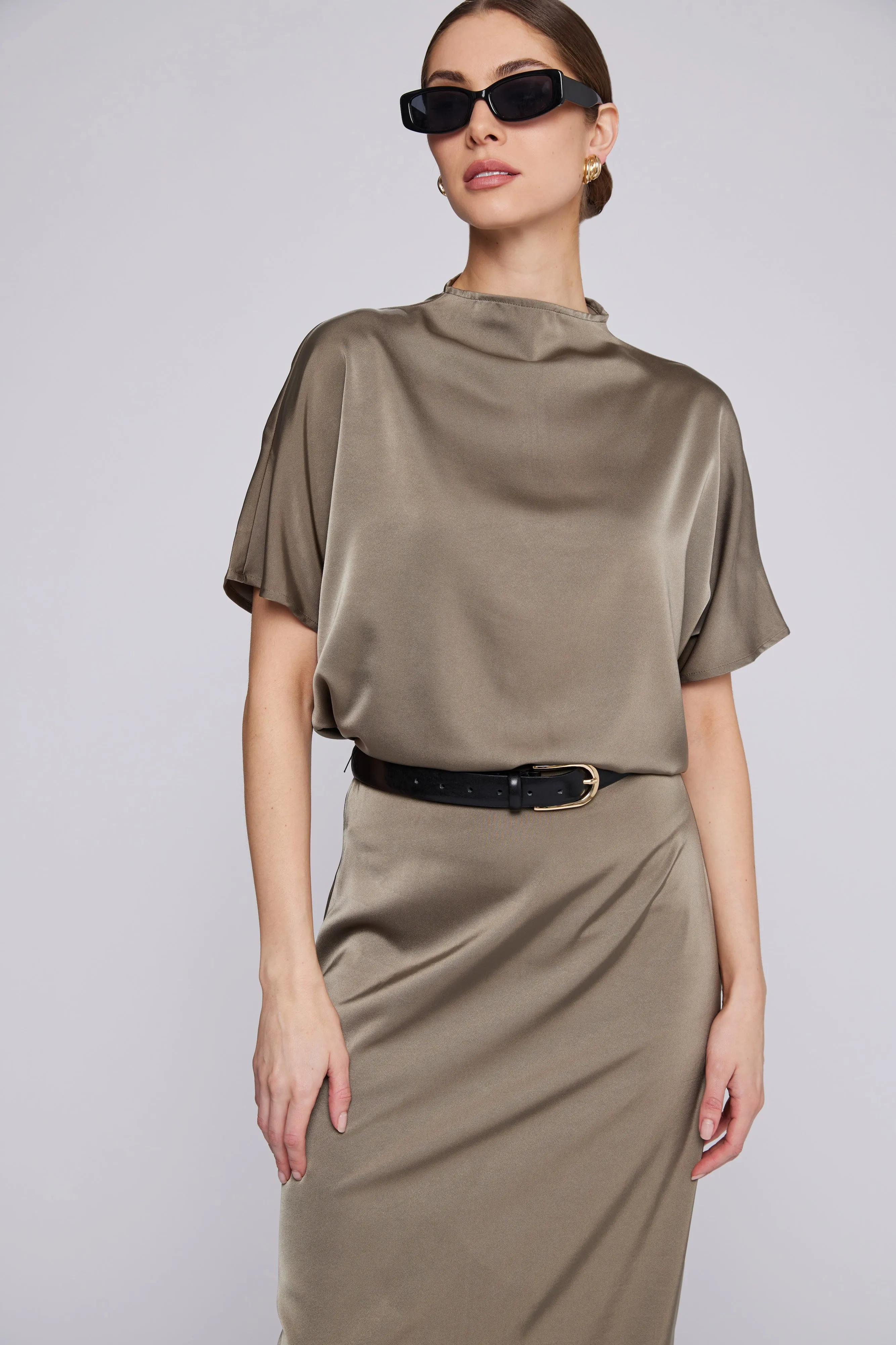 Mila Batwing Top Olive