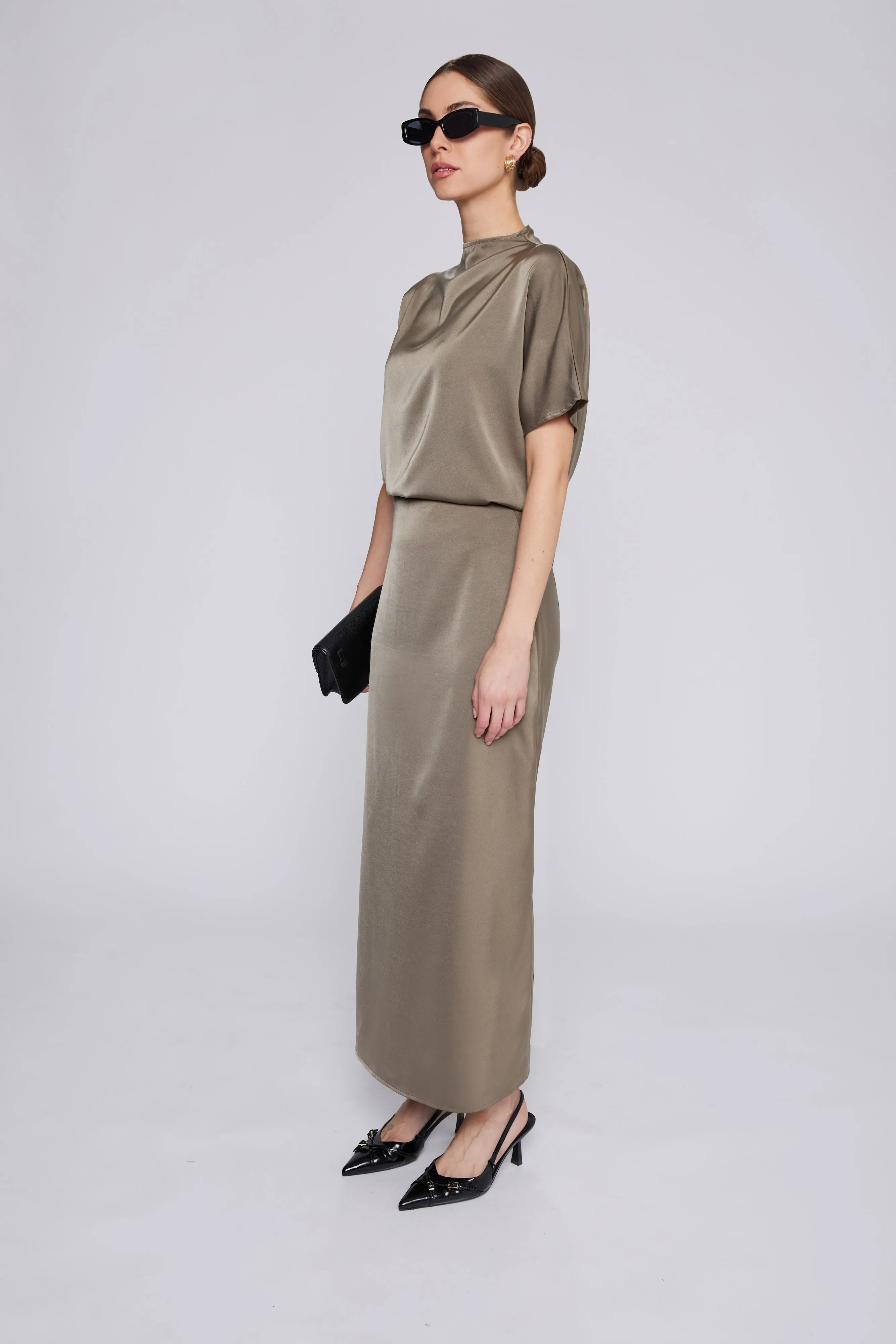 Mila Batwing Top Olive