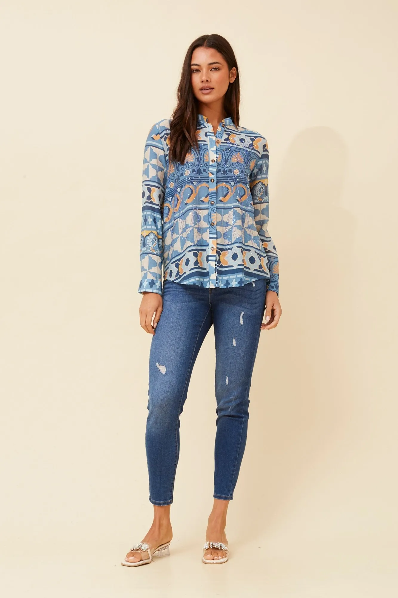 OTTILYN ABSTRACT PRINT SHIRT