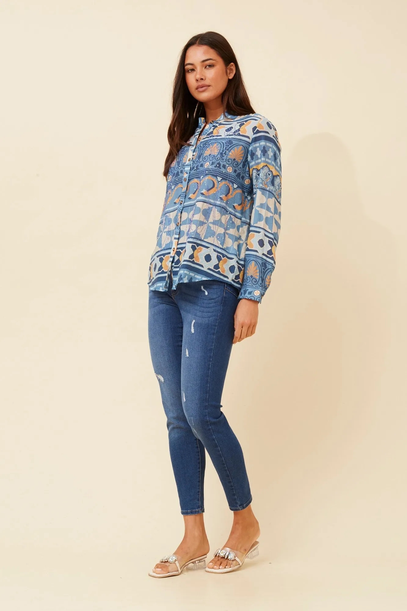 OTTILYN ABSTRACT PRINT SHIRT