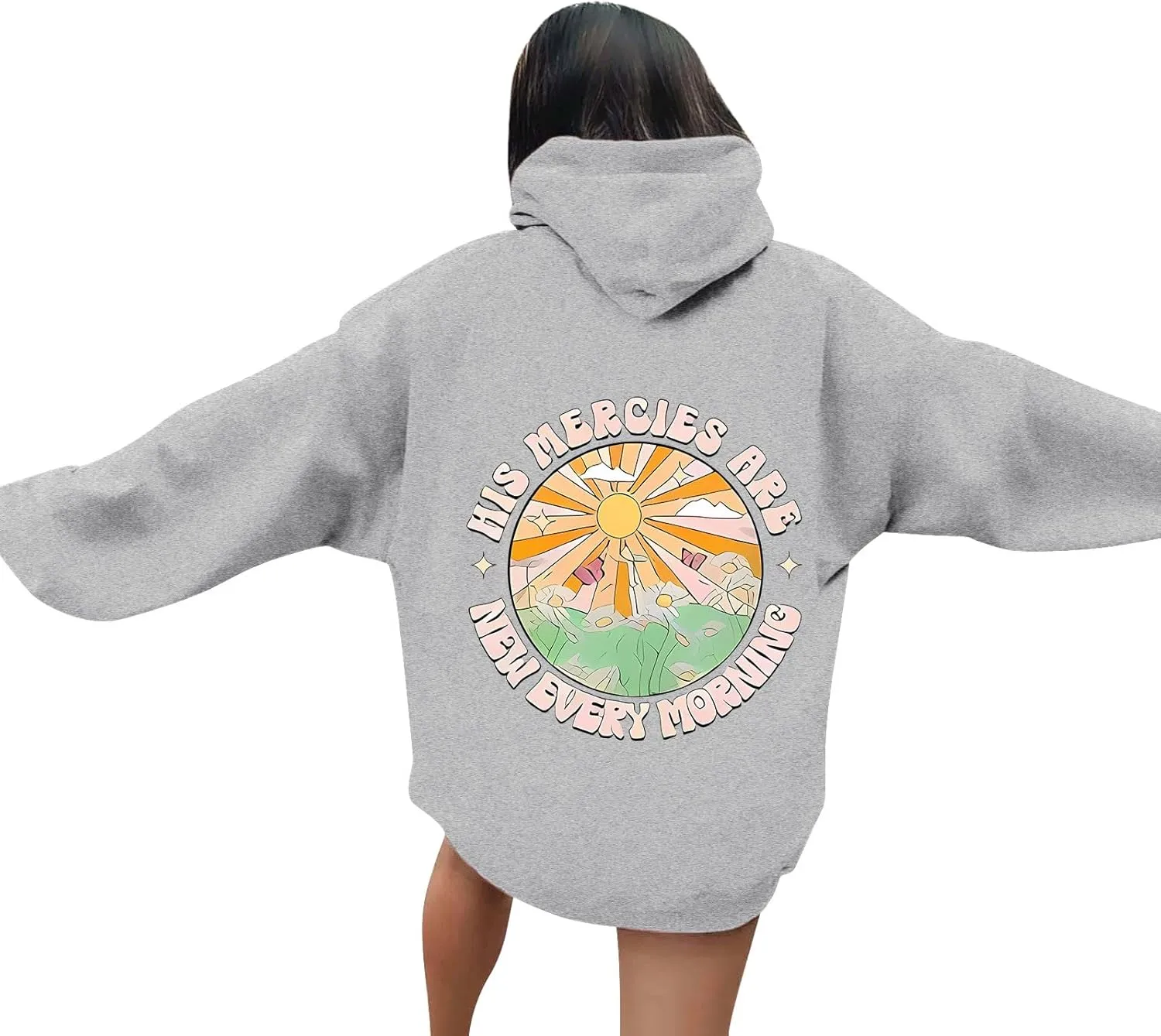 Oversized Hoodies for Women Plus Size Casual Graphic Sweatshirts Y2K Teen Girl Cute Pullover Top Trendy Fall Clothes