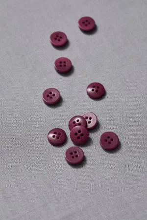 PLAIN 4 HOLE COROZO BUTTON |  Cherry 11mm